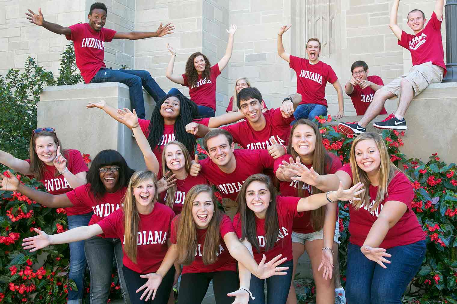 Students cheering outside