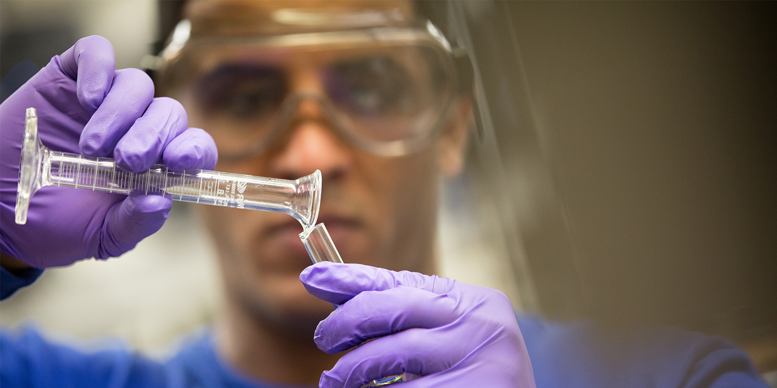 Student in lab