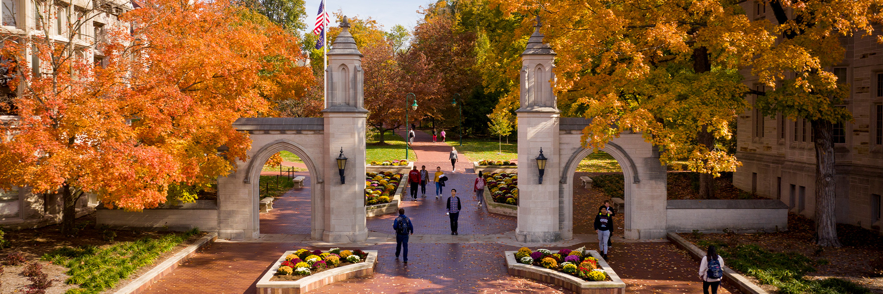 An aerial view of the Sample Gates.