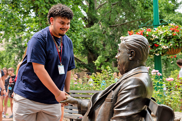Student teacher teaching children