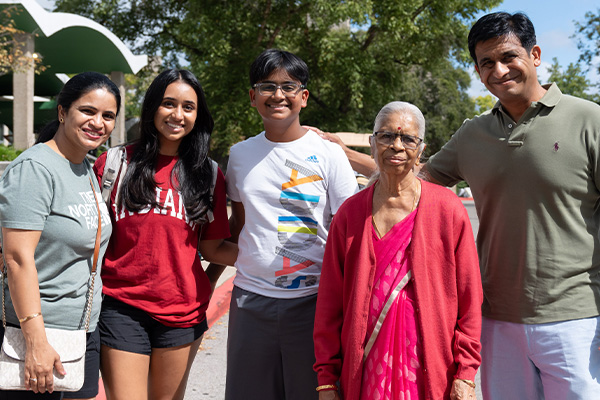 Picture of family with IU student