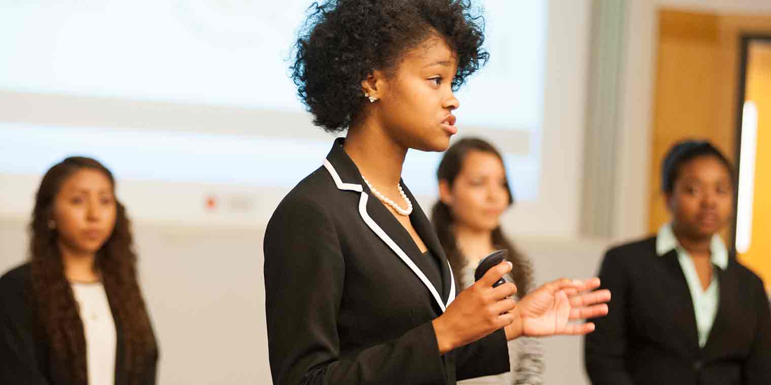 Students giving a presentation