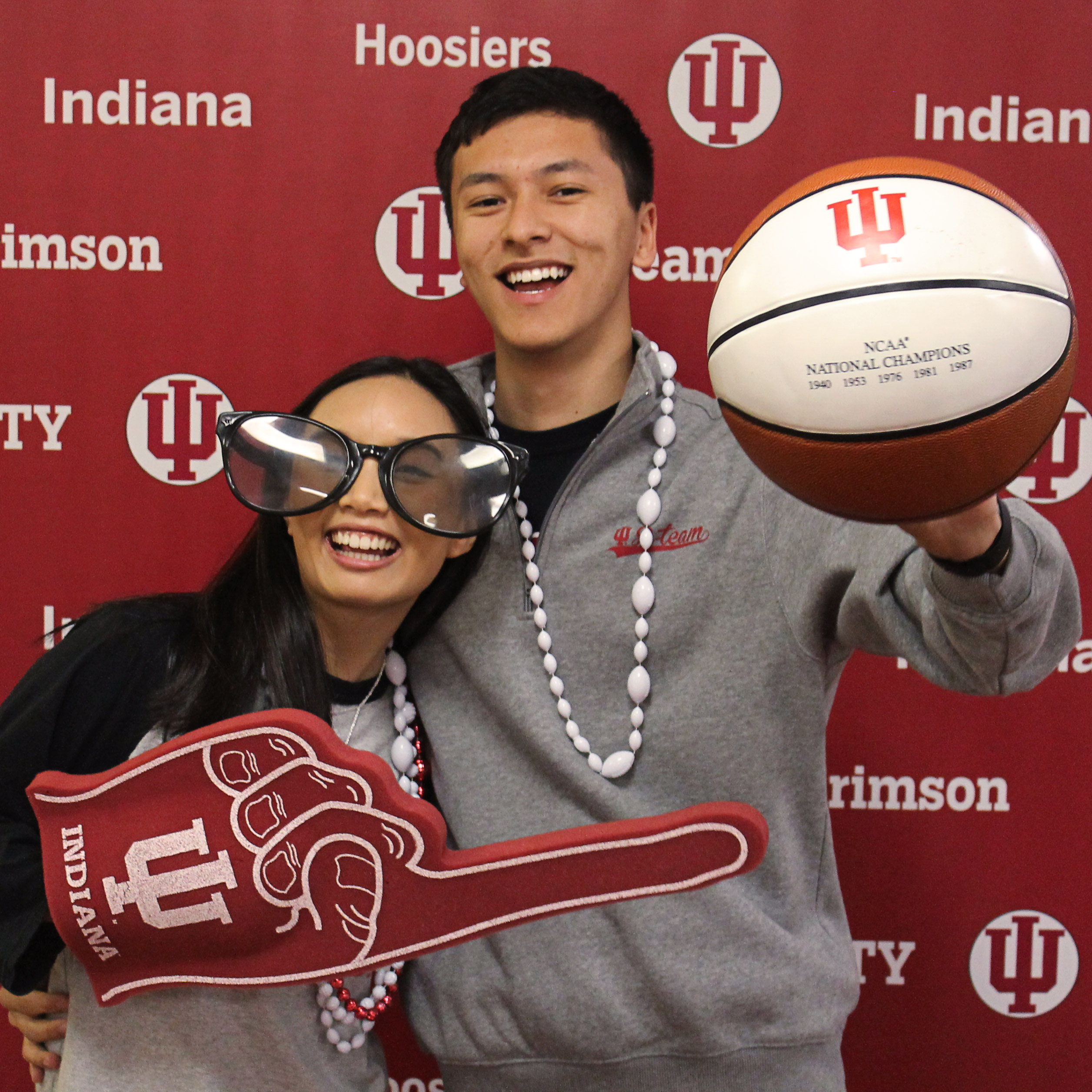 Students get their photo taken on the red carpet